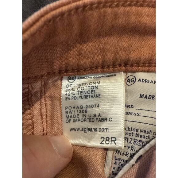 AG Adriano Goldschmied The Stevie Ankle Slim Straight Jeans 28R Orange Cotton B - Picture 6 of 12